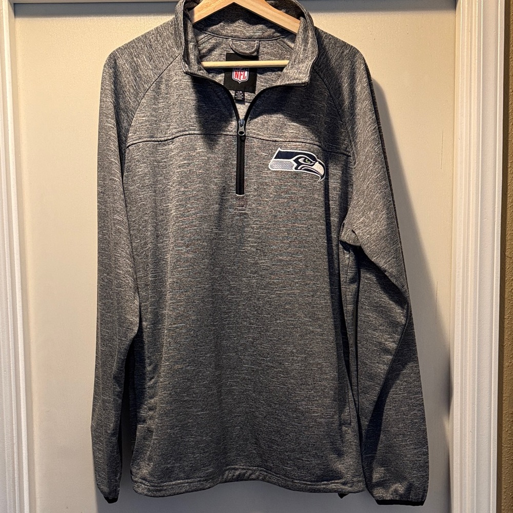 NFL Gray Seattle Seahawks Quarter-Zip Jacket